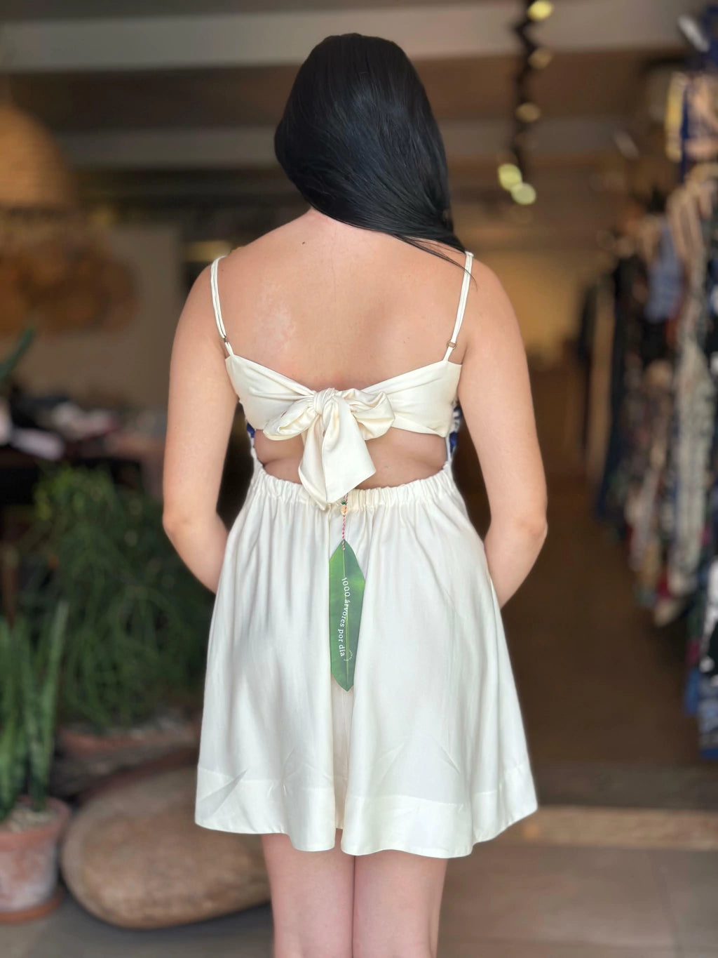 Vestido Curto Estampado Coqueiro Tropical