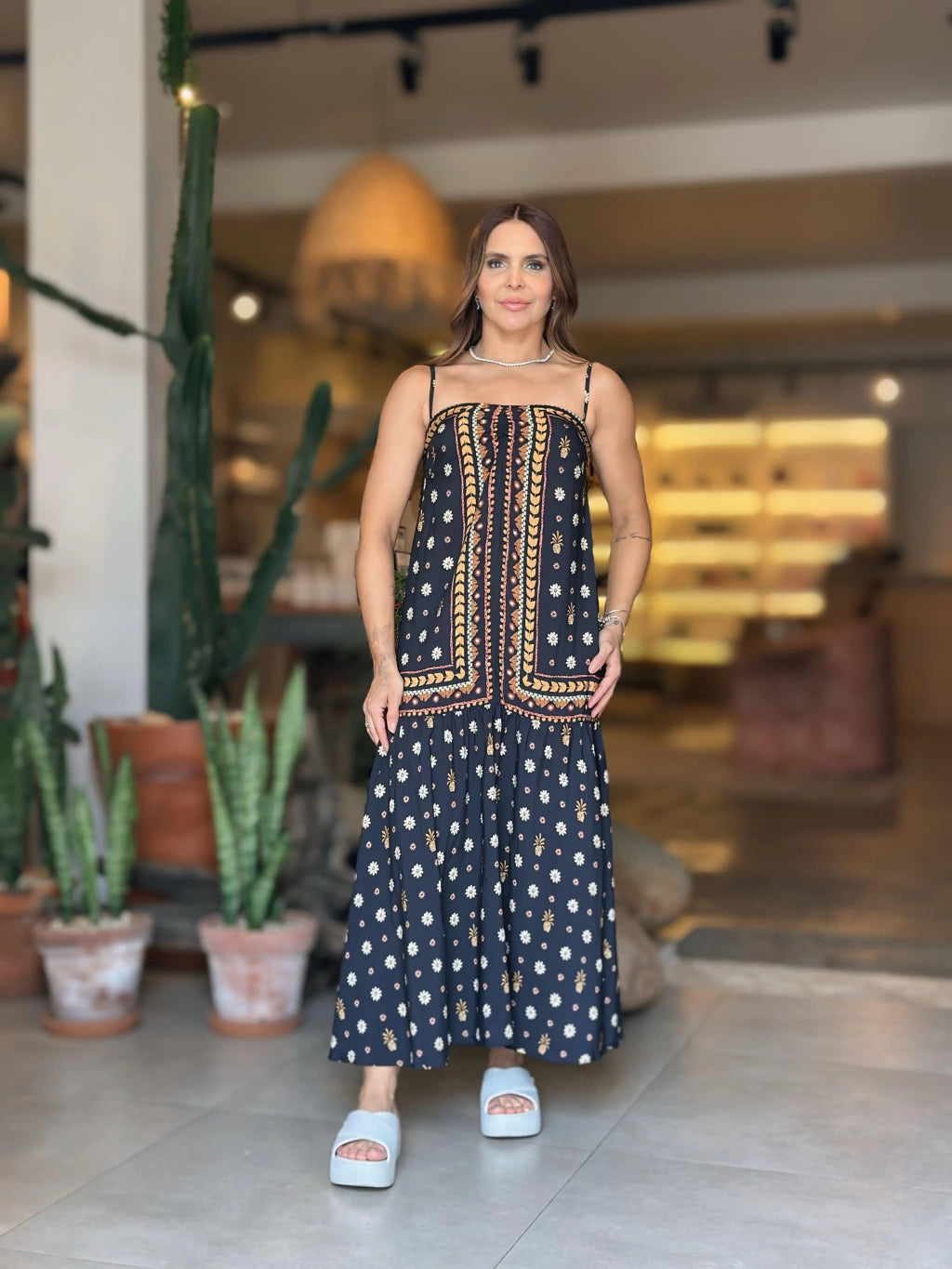 Vestido Longo Estampado Lenço Lili