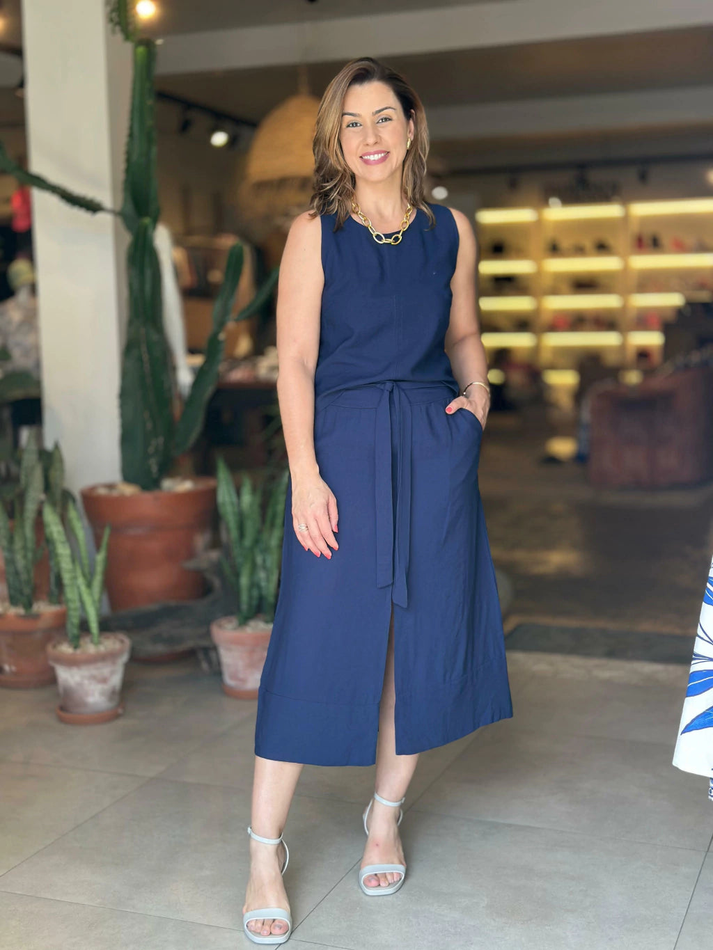 Conjunto Saia Midi Tecido