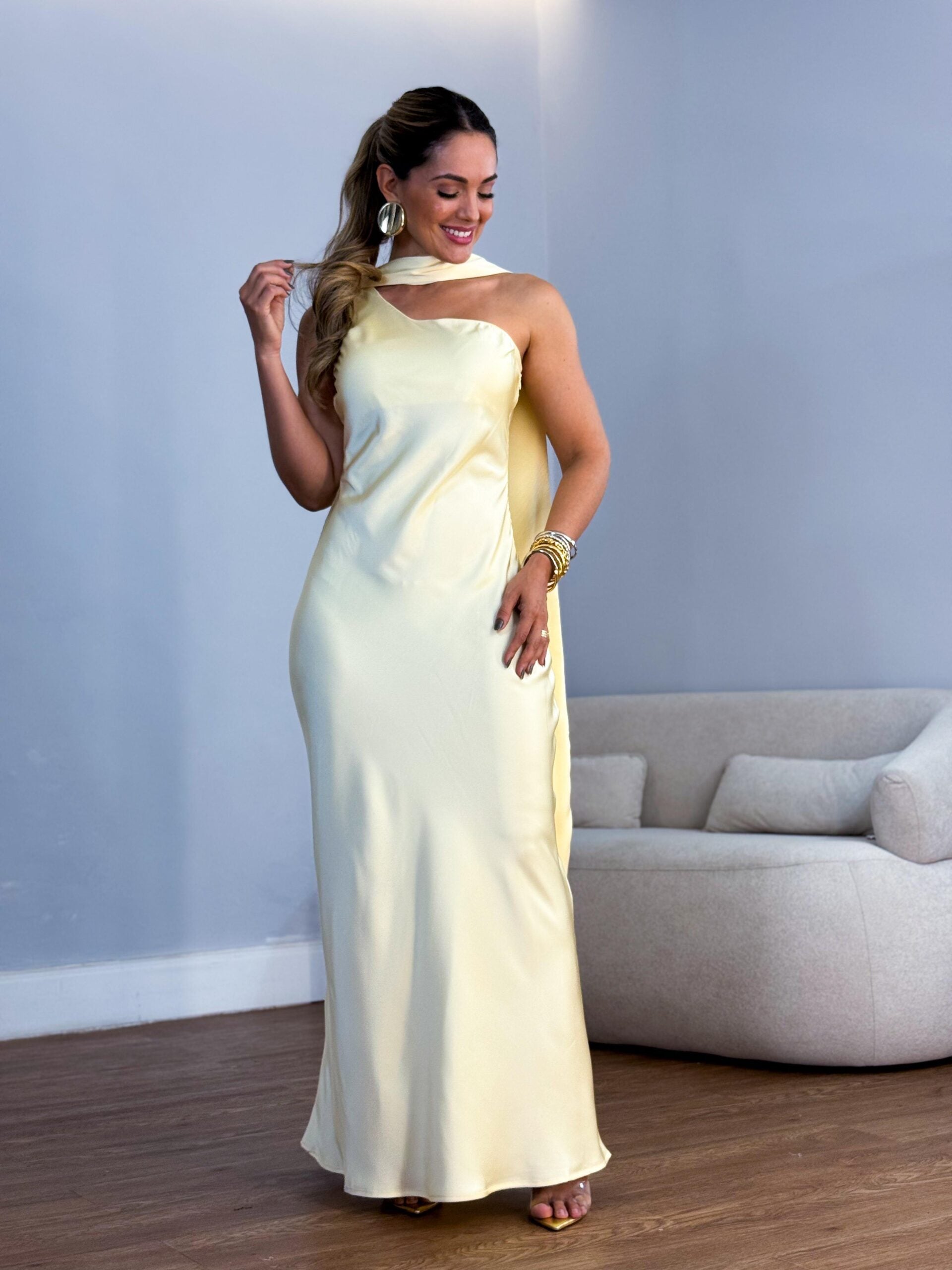 Vestido Cetim Midi – Use Lavyna