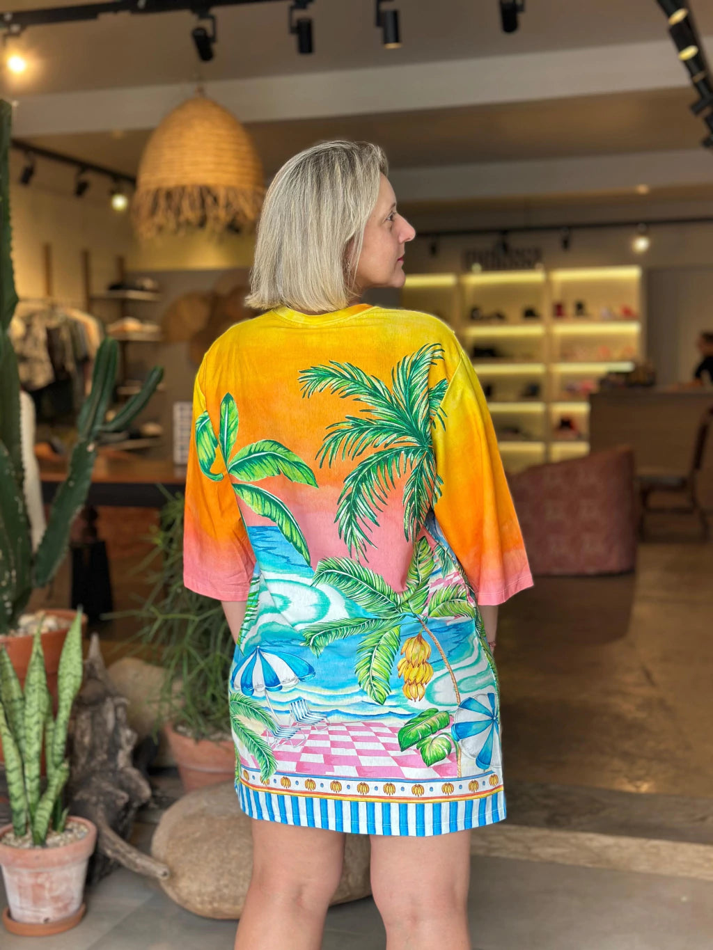 Vestido T-Shirt Big Paisagem Solar