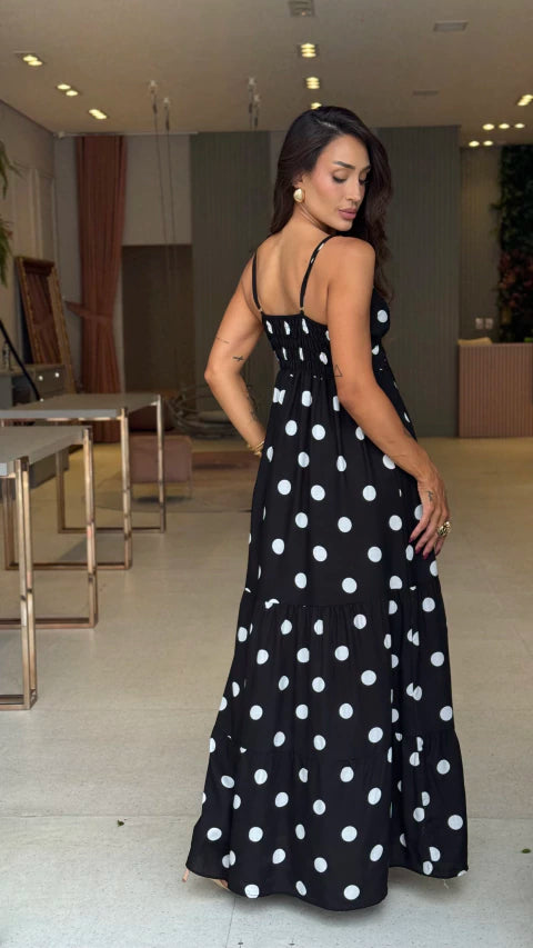Vestido Longo Poá