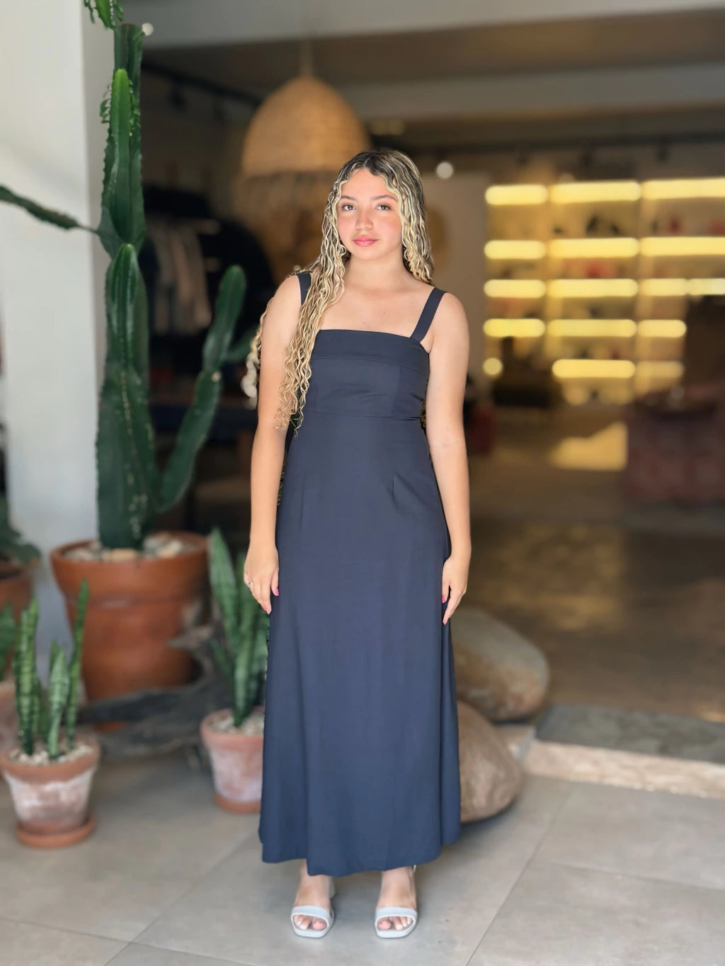 Vestido Midi Evasê Linho