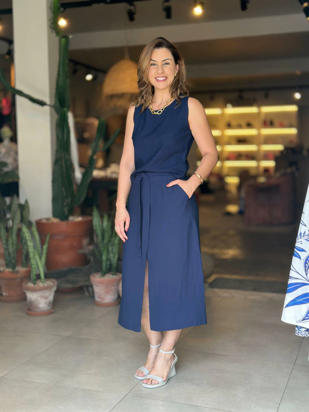 Conjunto Saia Midi Tecido