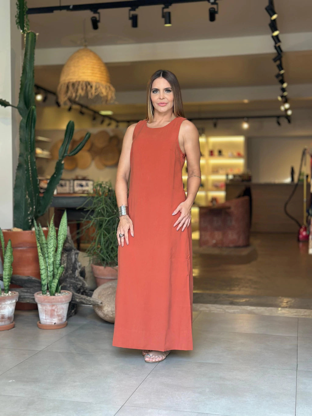 Vestido Midi Peach Touch Evasê