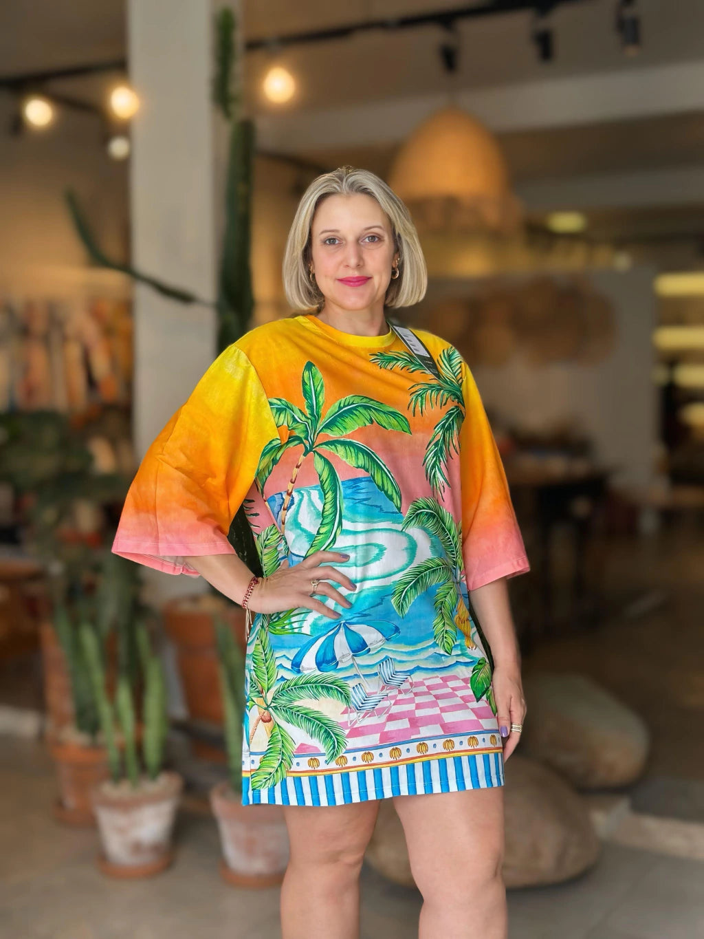 Vestido T-Shirt Big Paisagem Solar