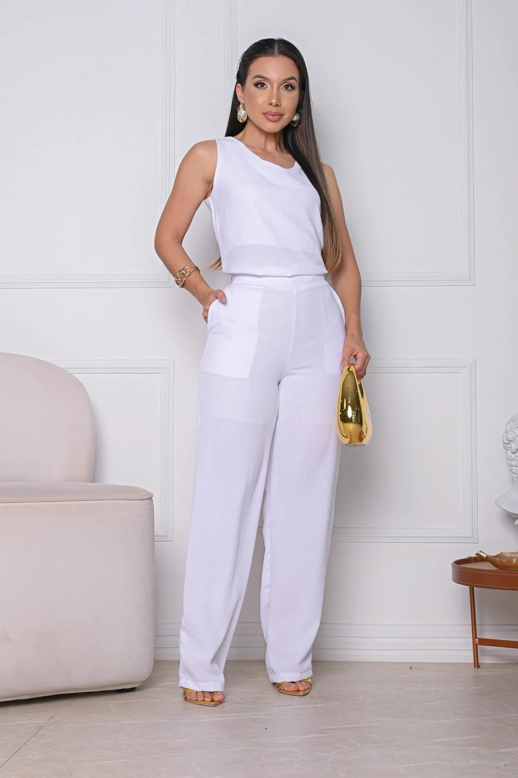 Conjunto de Calça Mais Blusa Manga Cavada