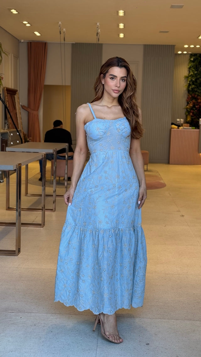 Vestido Laise Cristina Azul