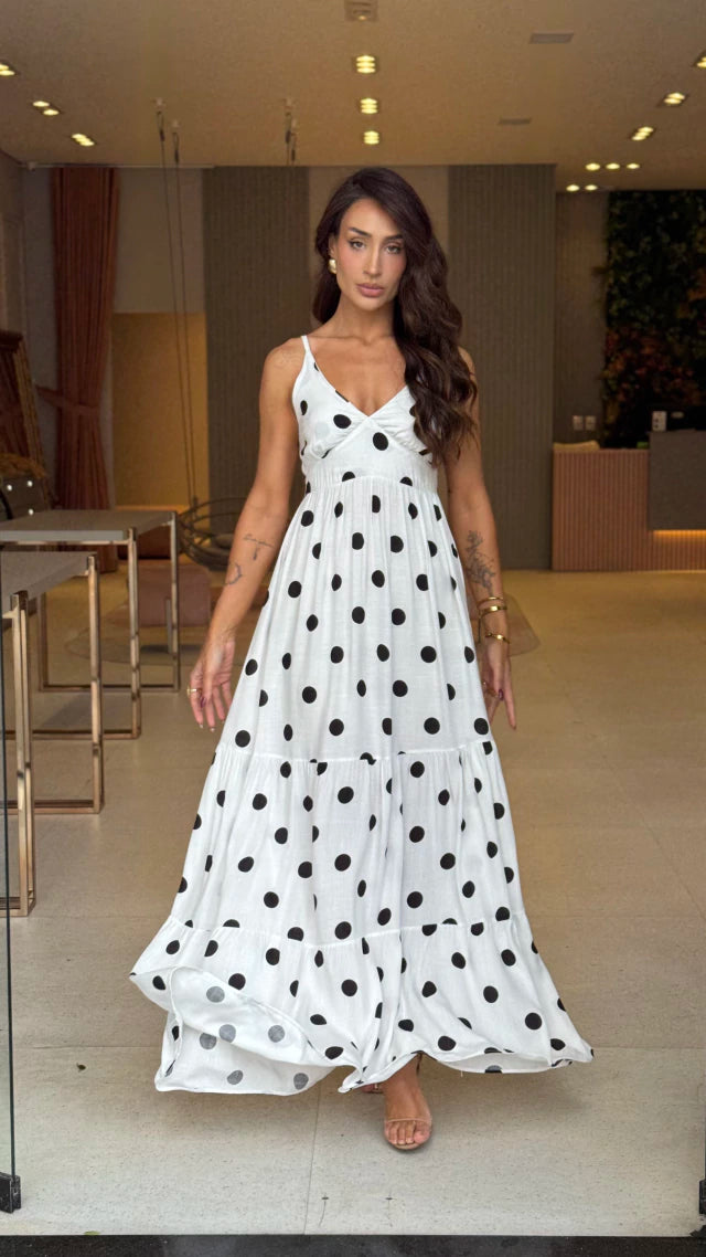 Vestido Longo Poá