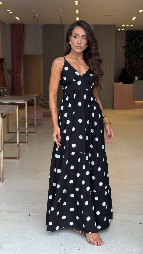 Vestido Longo Poá