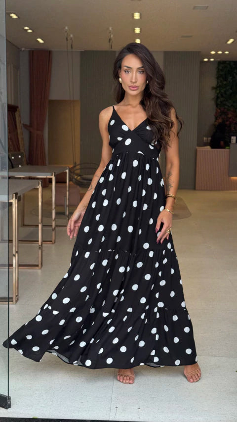 Vestido Longo Poá